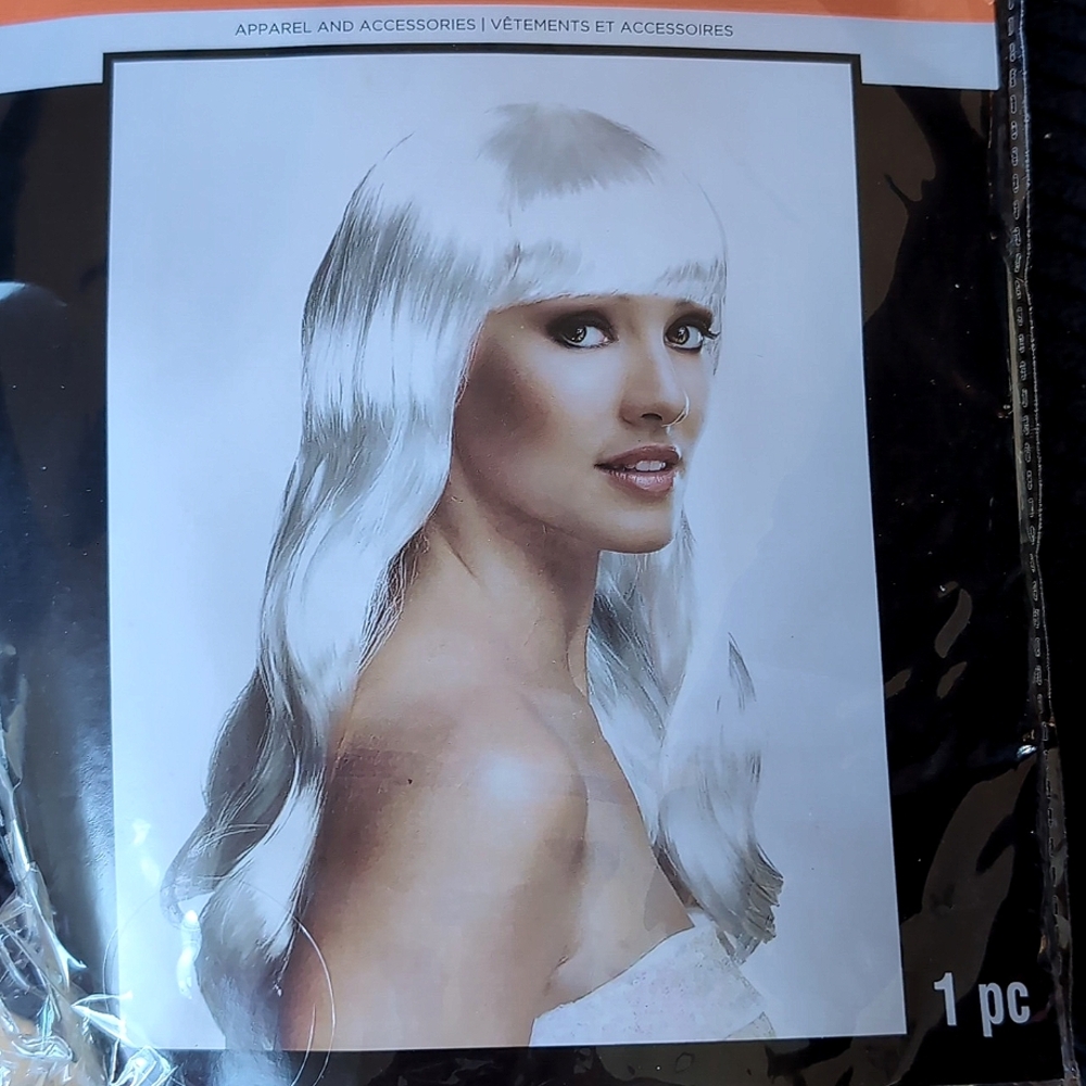 Long White Wig Halloween Costume New